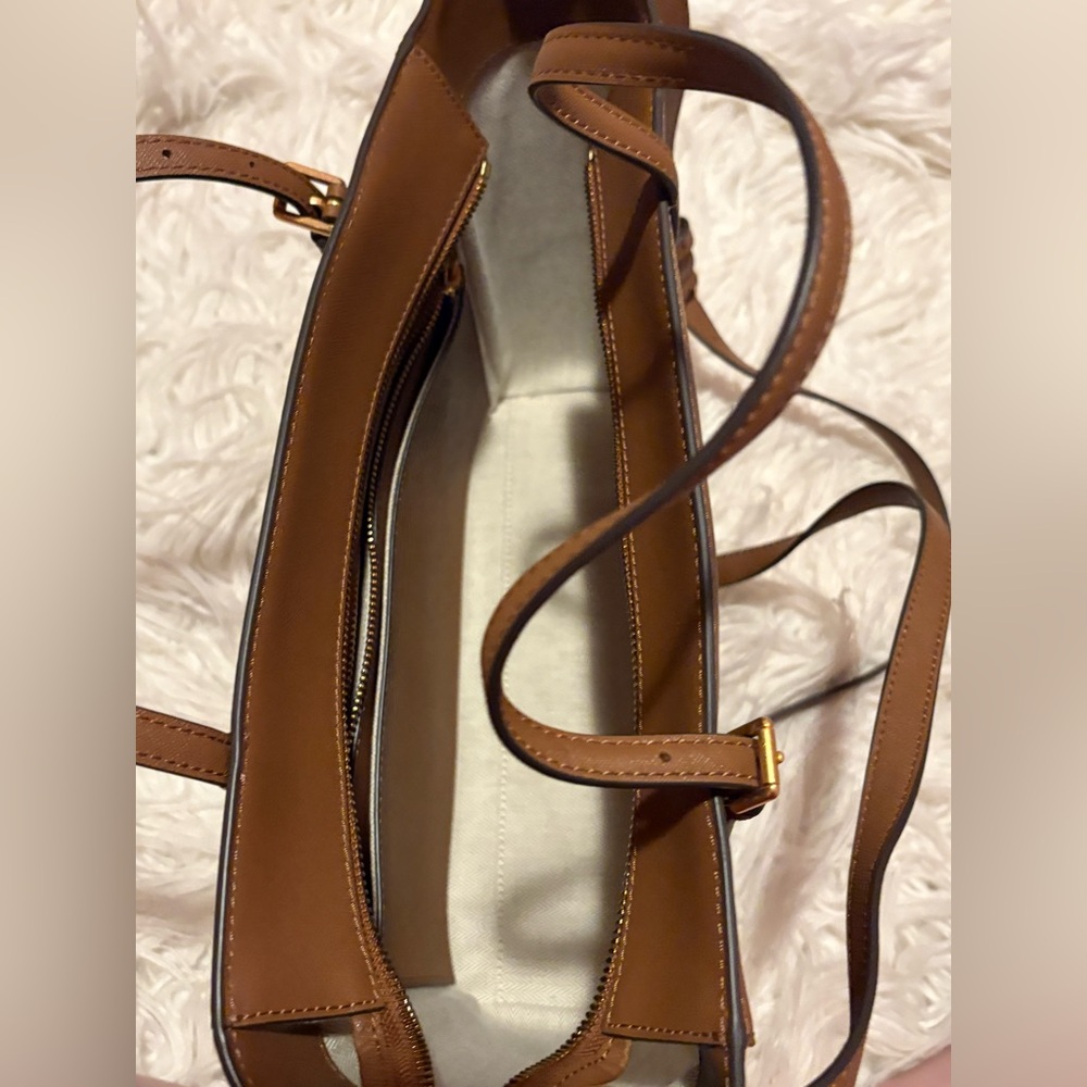 Tory Burch Robinson Small Tote Tan/Cardamom - Picture 7 of 7